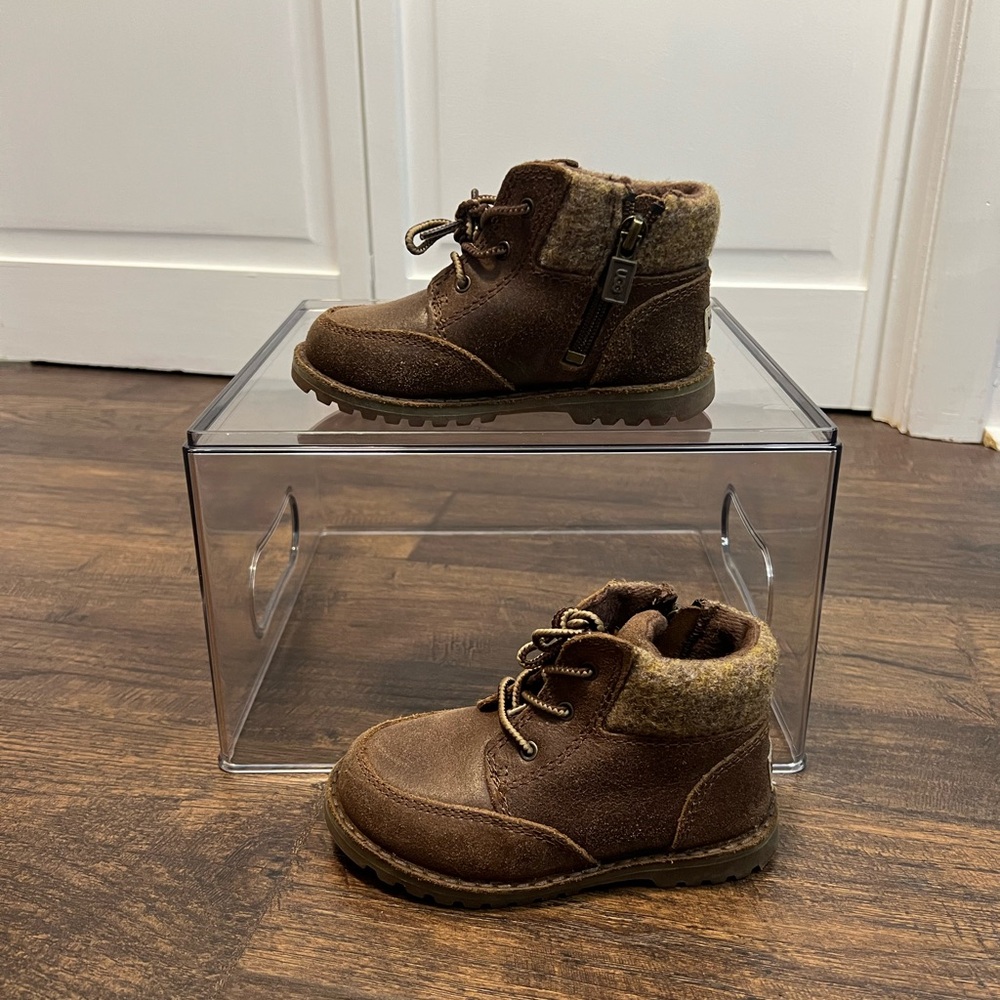 Ugg Toddler Orin Wool Cuff Lace Up Boots Size Toddler 8 Color Brown